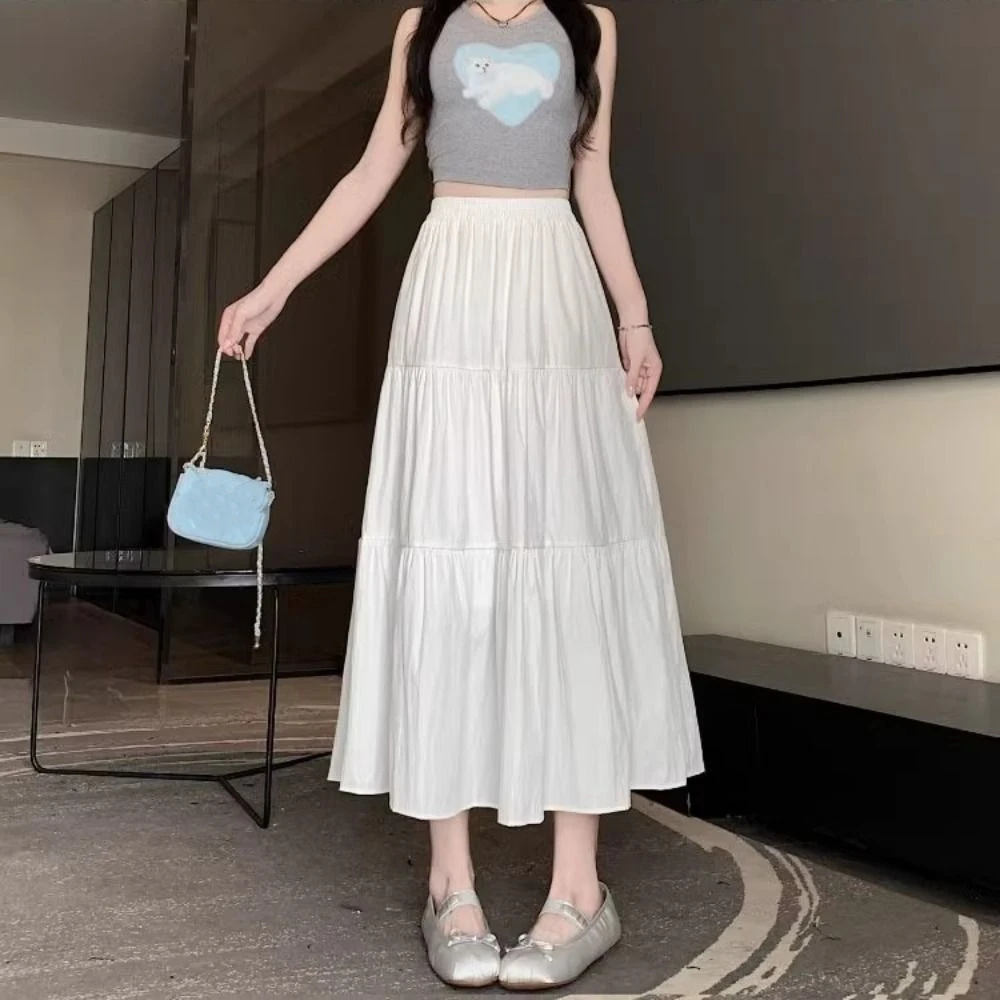 Fashion French Style Ruffle Long Skirt Women Patchwork Solid Color High Waist Long Skirt Chic Pleated A-line Half Dress Women
Fashion French Style Ruffle Long Skirt Women Patchwork Solid Color High Waist Long Skirt Chic Pleated A-line Half Dress Women