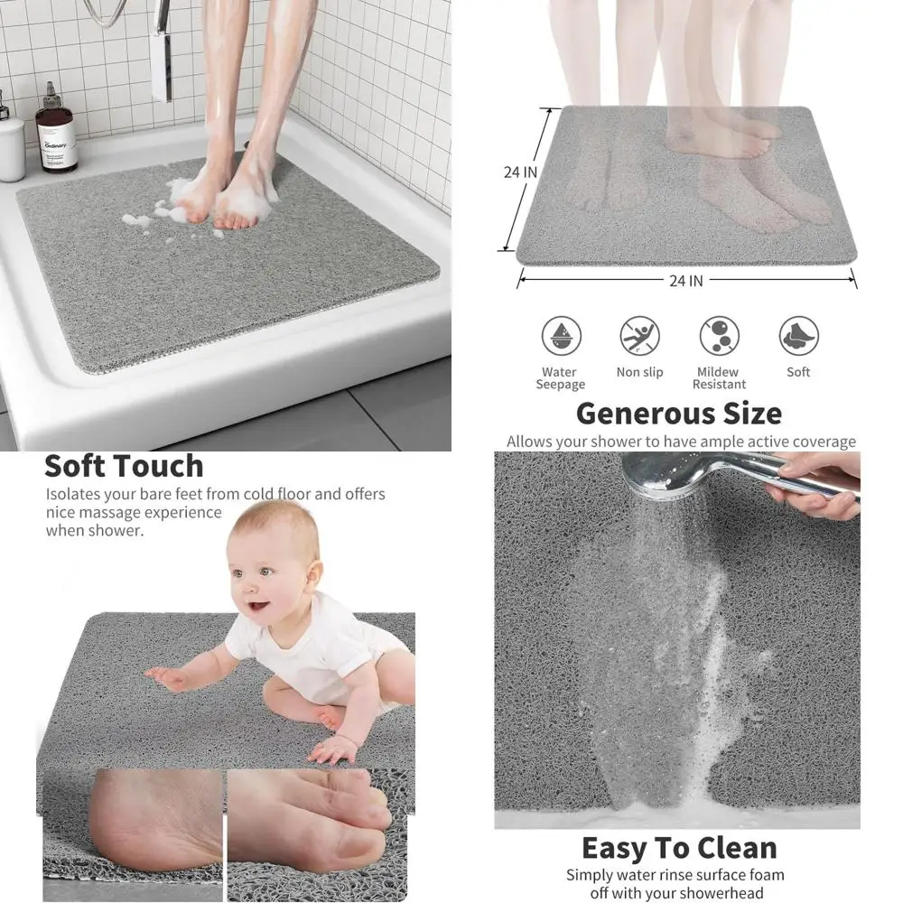Нескользящий коврик для душа, удобный коврик для ванны для текстурированной поверхности, быстросохнущий, легко очищаемый напольный коврик для душа для влажной зоны, без 
Нескользящий коврик для душа, удобный коврик для ванны для текстурированной поверхности, быстросохнущий, легко очищаемый напольный коврик для душа для влажной зоны, без