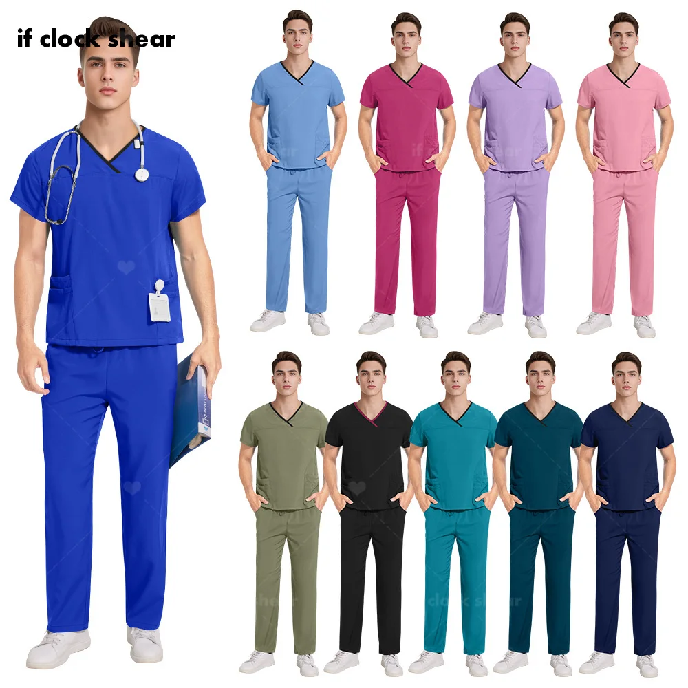 Operating Room Mens Scrubs Suits Stretch Fabric Dental Clinic Medical Uniforms S-XXL Surgical Sets for Men Doctor's Work Clothes
Operating Room Mens Scrubs Suits Stretch Fabric Dental Clinic Medical Uniforms S-XXL Surgical Sets for Men Doctor's Work Clothes