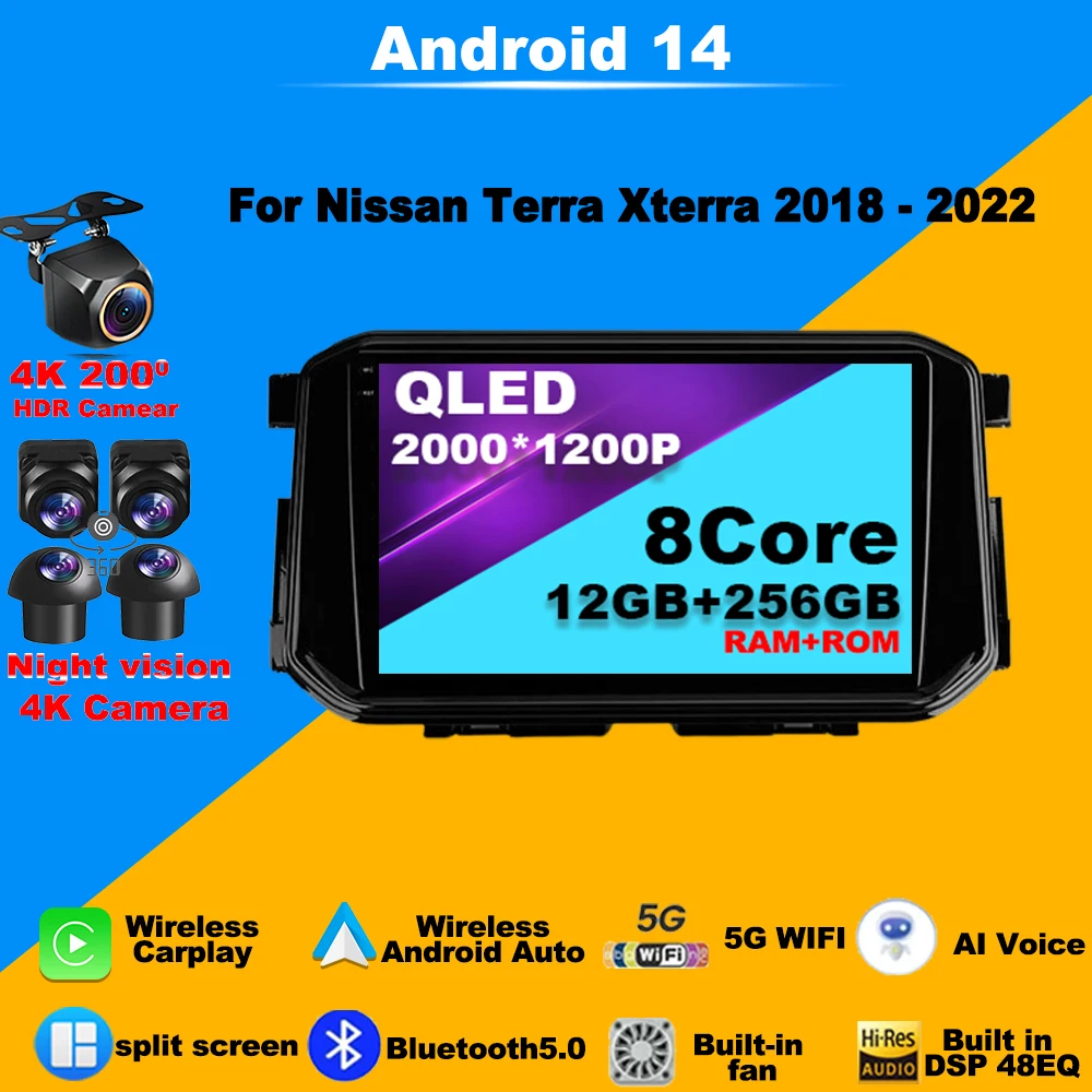Android 14 Car Radio For Nissan Terra Xterra 2018 -2022 Multimedia Player Navigation Wireless CarPlay GPS WIFI Stereo DVD BT
Android 14 Car Radio For Nissan Terra Xterra 2018 -2022 Multimedia Player Navigation Wireless CarPlay GPS WIFI Stereo DVD BT