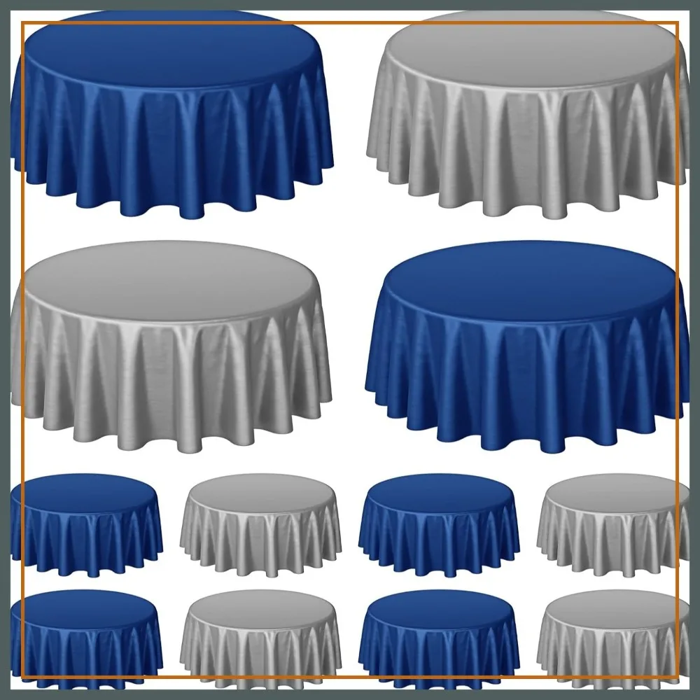12 Pack 84 Inch Round Plastic Tablecloths - Navy Blue & Silver Disposable Waterproof Table Covers for Graduation, Weddings, Birthday Parties
12 Pack 84 Inch Round Plastic Tablecloths - Navy Blue & Silver Disposable Waterproof Table Covers for Graduation, Weddings, Birthday Parties