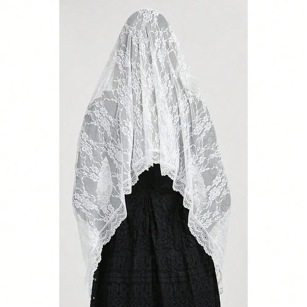 Tulle Shawl Chapel Veil With Flowers Mantilla Chu 1rch Veil Y042
Tulle Shawl Chapel Veil With Flowers Mantilla Chu 1rch Veil Y042