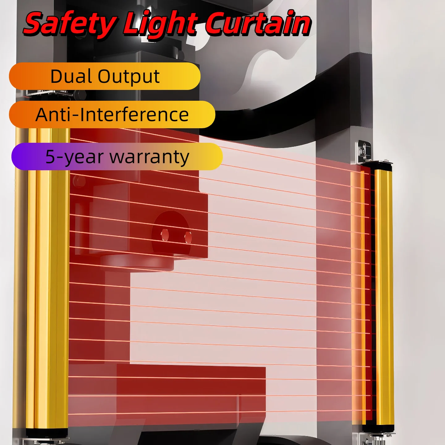 Датчик световой завесы безопасности, разрешение 20 мм/40 мм, промежуточный релейный выход, устройство защиты барьера промышленной решетки, 24 В постоянного тока
Датчик световой завесы безопасности, разрешение 20 мм/40 мм, промежуточный релейный выход, устройство защиты барьера промышленной решетки, 24 В постоянного тока