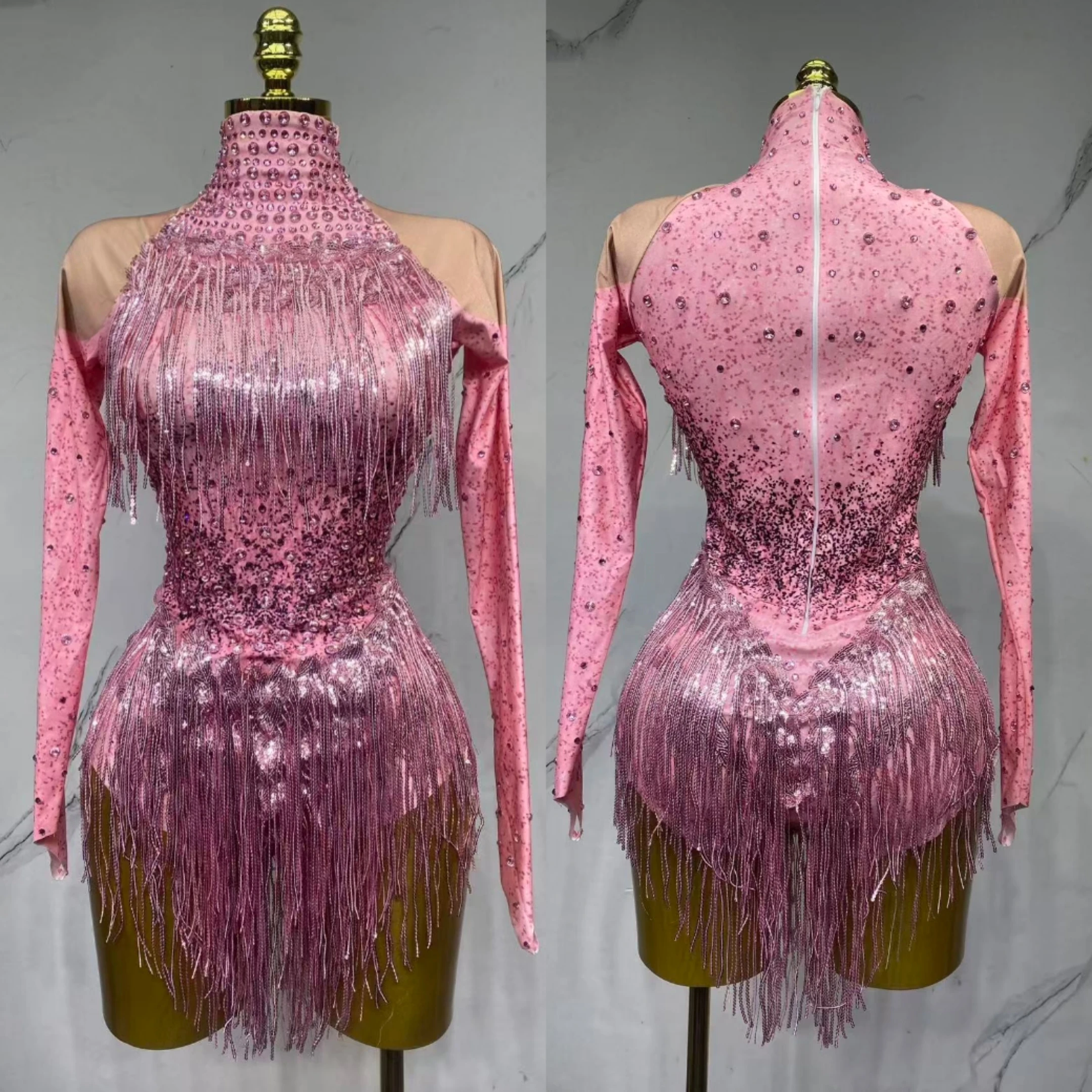 Sparkly Rhinestones Sequins Tassels Bodysuit for Women Sexy Performance Dance Costume Singer Dancer Leotard Show Stage Wear
Sparkly Rhinestones Sequins Tassels Bodysuit for Women Sexy Performance Dance Costume Singer Dancer Leotard Show Stage Wear