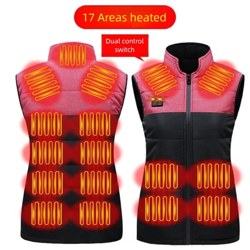17 Areas Smart Heating Vest Couple Style Double Control USB Charging Graphene Warmth Jacket for Men's Winter Motocycle Warm Vest
17 Areas Smart Heating Vest Couple Style Double Control USB Charging Graphene Warmth Jacket for Men's Winter Motocycle Warm Vest