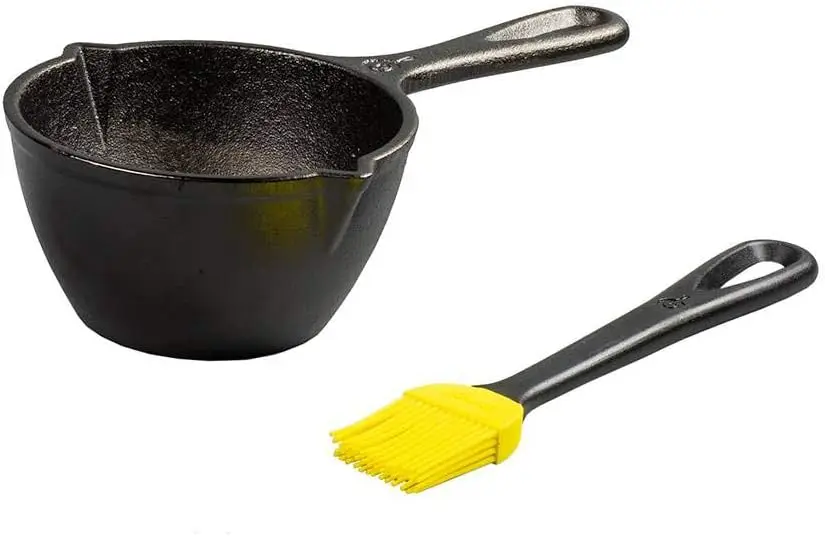 15.2 Ounce Cast Iron Melting Pot with Silicone Basting Brush, Heat Resistant up to 450°F, Black and Yellow
15.2 Ounce Cast Iron Melting Pot with Silicone Basting Brush, Heat Resistant up to 450°F, Black and Yellow