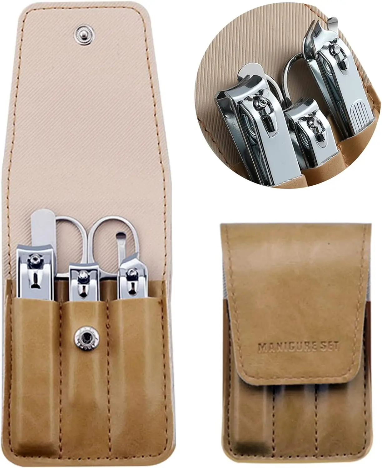 Nail Clipper Set, 6 Pcs Toenail Clippers, Stainless Steel Fingernail Clipper, and PU Leather Manicure Set, Gift Ideas (Beige)
Nail Clipper Set, 6 Pcs Toenail Clippers, Stainless Steel Fingernail Clipper, and PU Leather Manicure Set, Gift Ideas (Beige)