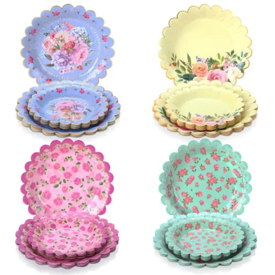 64 Pcs Floral Vintage Plates Paper Tea Party Tableware Set 9 Inch and 7 Inch Plates for Tea Party Birthday Baby Shower Wedding
64 Pcs Floral Vintage Plates Paper Tea Party Tableware Set 9 Inch and 7 Inch Plates for Tea Party Birthday Baby Shower Wedding