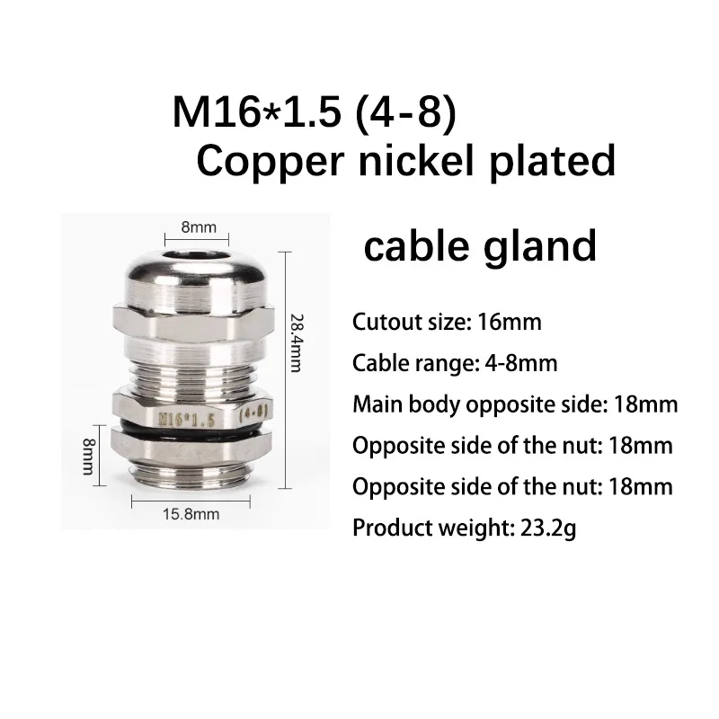 10 шт. M16*1,5 латунный никелированный металлический кабельный соединитель водонепроницаемый уплотнитель шарнира коробка для начинки из нержавеющей стали 304 PG ввод
10 шт. M16*1,5 латунный никелированный металлический кабельный соединитель водонепроницаемый уплотнитель шарнира коробка для начинки из нержавеющей стали 304 PG ввод