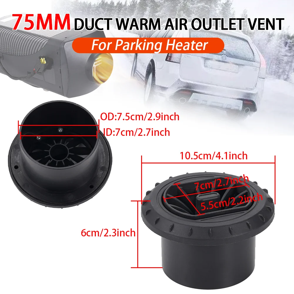 75mm Nylon Parking Heater Ventilation Tube Steering Device Air Duct Wind Deflector Rotatable Outlet For Car Truck Van Camper
75mm Nylon Parking Heater Ventilation Tube Steering Device Air Duct Wind Deflector Rotatable Outlet For Car Truck Van Camper