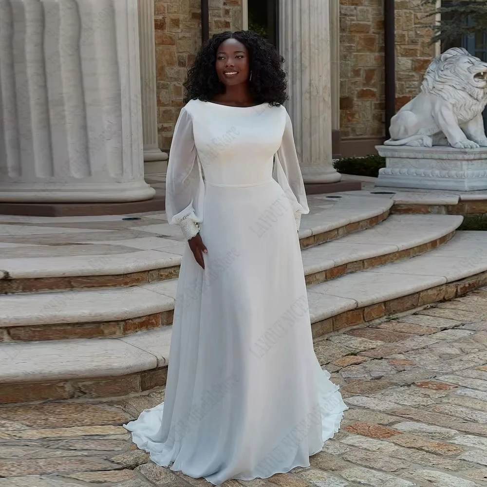 Exquisite Scoop Wedding Dresses with Chiffon Full Sleeve Bridal Gowns for Women 2025 Summer Full Sleeve Vestido De Novia New
Exquisite Scoop Wedding Dresses with Chiffon Full Sleeve Bridal Gowns for Women 2025 Summer Full Sleeve Vestido De Novia New