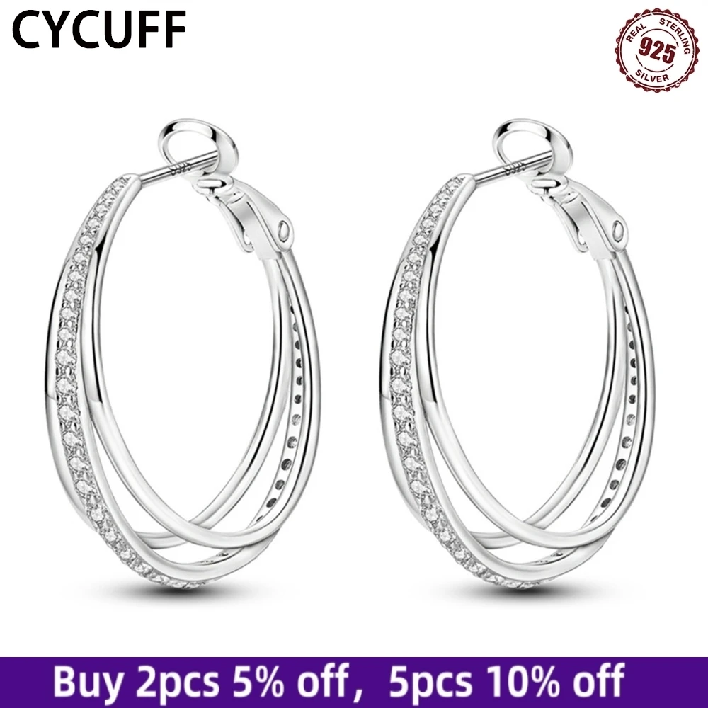 CYCUFF 925 Sterling Silver Shining Zircon Three-Circle Earrings Shape Trend 2025 For Women Earrings Versatile Party Fine Jewelry
CYCUFF 925 Sterling Silver Shining Zircon Three-Circle Earrings Shape Trend 2025 For Women Earrings Versatile Party Fine Jewelry