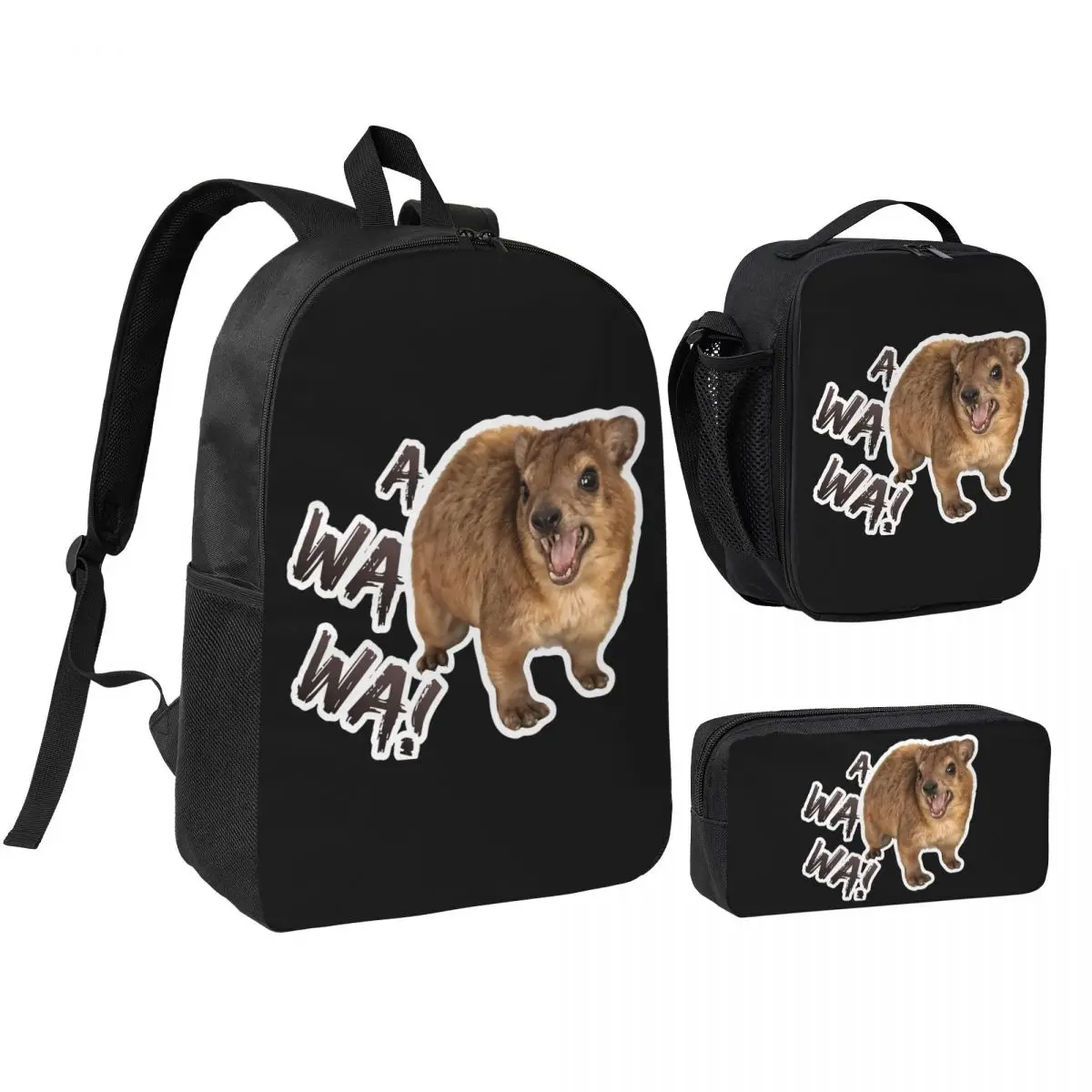 Awawa Angry Screaming Rock Hyrax Backpack Student BookBag School Bag Computer Shoulder Bags 3ps Insulated Lunch Bag Pencil Case
Awawa Angry Screaming Rock Hyrax Backpack Student BookBag School Bag Computer Shoulder Bags 3ps Insulated Lunch Bag Pencil Case