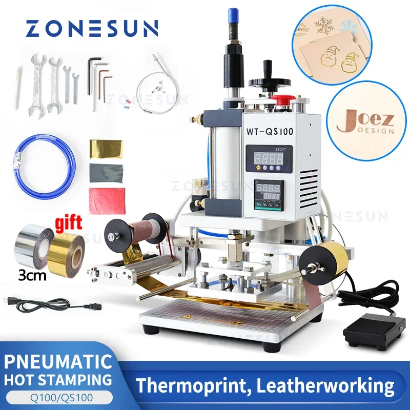 ZONESUN ZS-QS100 Pneumatic Hot Stamping Machine Heat Press Digital Control Logo Embossing Foil Feeder
ZONESUN ZS-QS100 Pneumatic Hot Stamping Machine Heat Press Digital Control Logo Embossing Foil Feeder