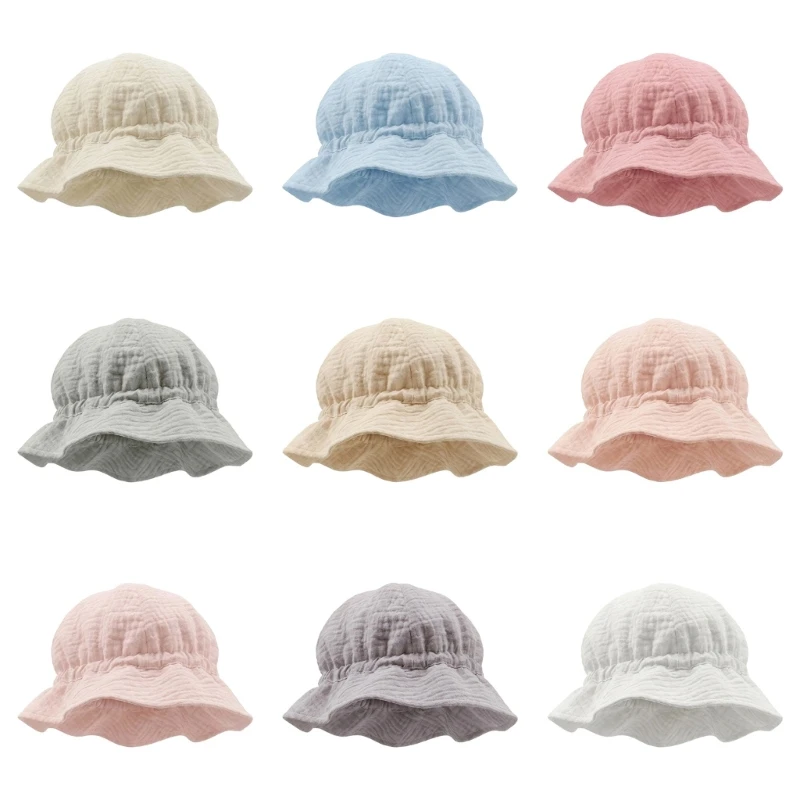 Baby Cotton Gauze Fisherman Hat with Adjustable Strap Wrinkle Design Infant Cap for Sun & Comfortable Fit F19F
Baby Cotton Gauze Fisherman Hat with Adjustable Strap Wrinkle Design Infant Cap for Sun & Comfortable Fit F19F