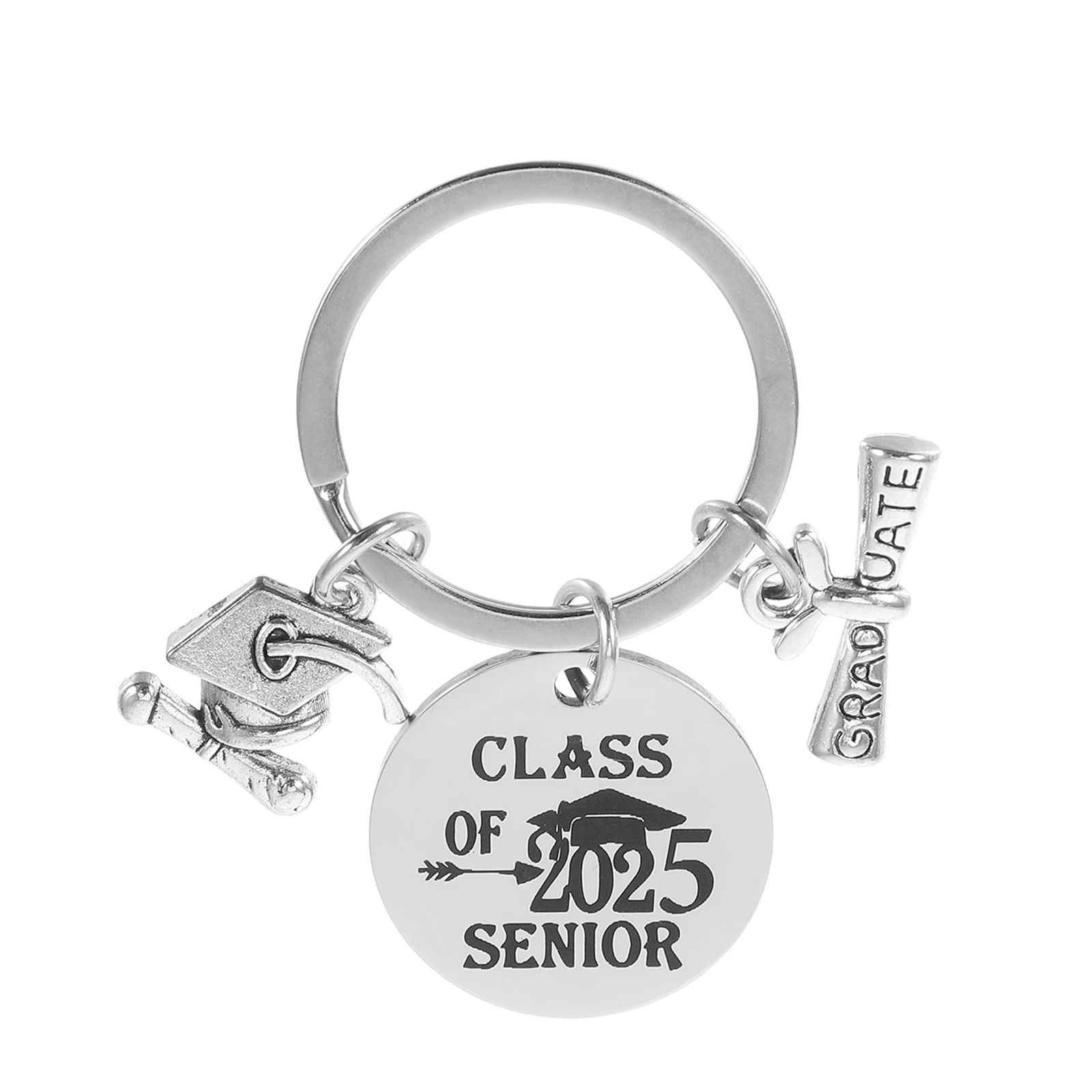 Stainless Steel Graduation Keychain Class of 2025 Diploma Cap Pendant Key Ring High School College Graduate Keepsake 
Stainless Steel Graduation Keychain Class of 2025 Diploma Cap Pendant Key Ring High School College Graduate Keepsake