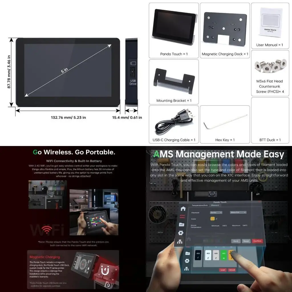 4X7E Upgraded Panda Touches Screen 5'' Display for Lab P1 Printers
4X7E Upgraded Panda Touches Screen 5'' Display for Lab P1 Printers