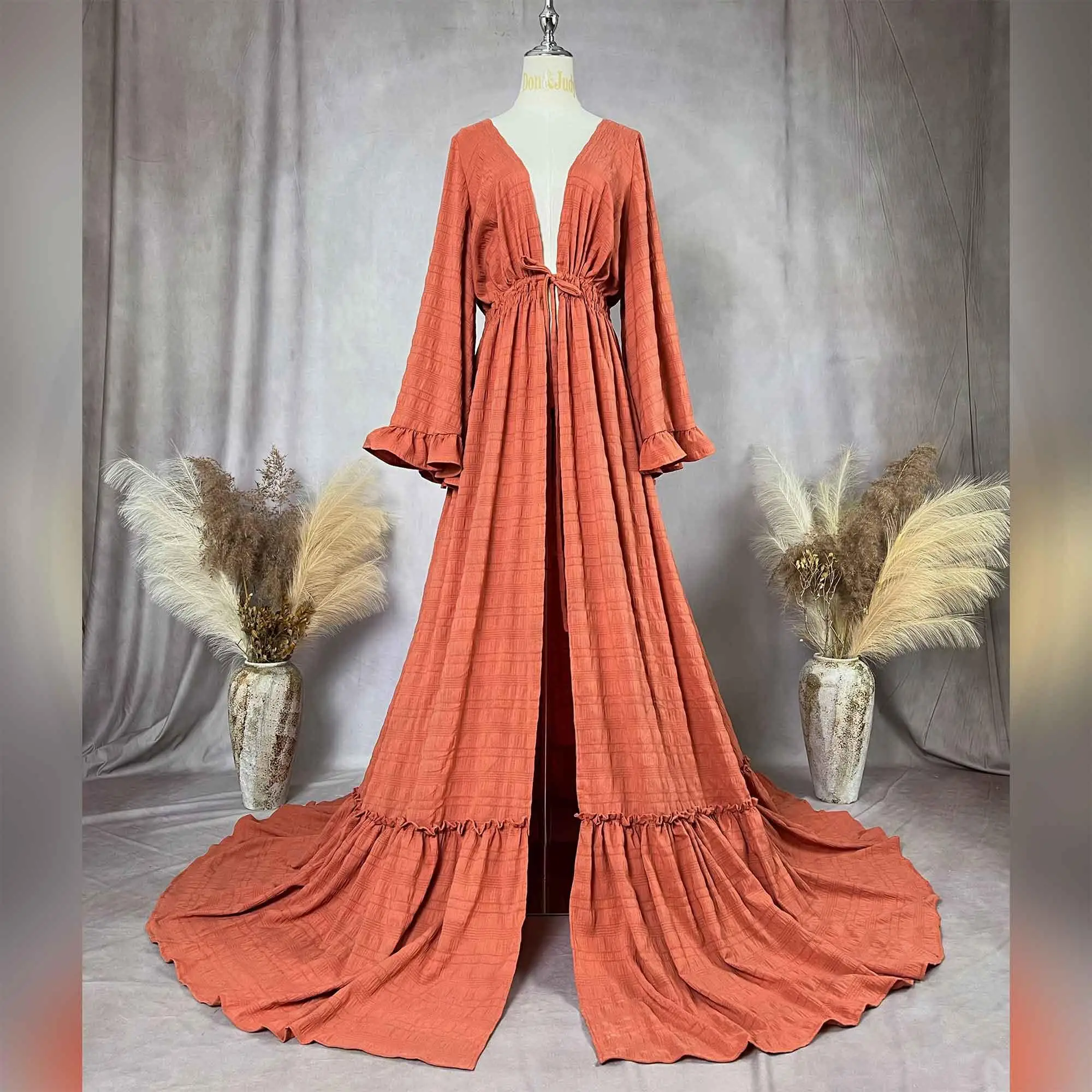 Don & Judy свадебное платье для беременных оранжевое с длинным рукавом и v-образным вырезом с разрезом спереди для фотографии, вечерней вечеринки
Don & Judy свадебное платье для беременных оранжевое с длинным рукавом и v-образным вырезом с разрезом спереди для фотографии, вечерней вечеринки