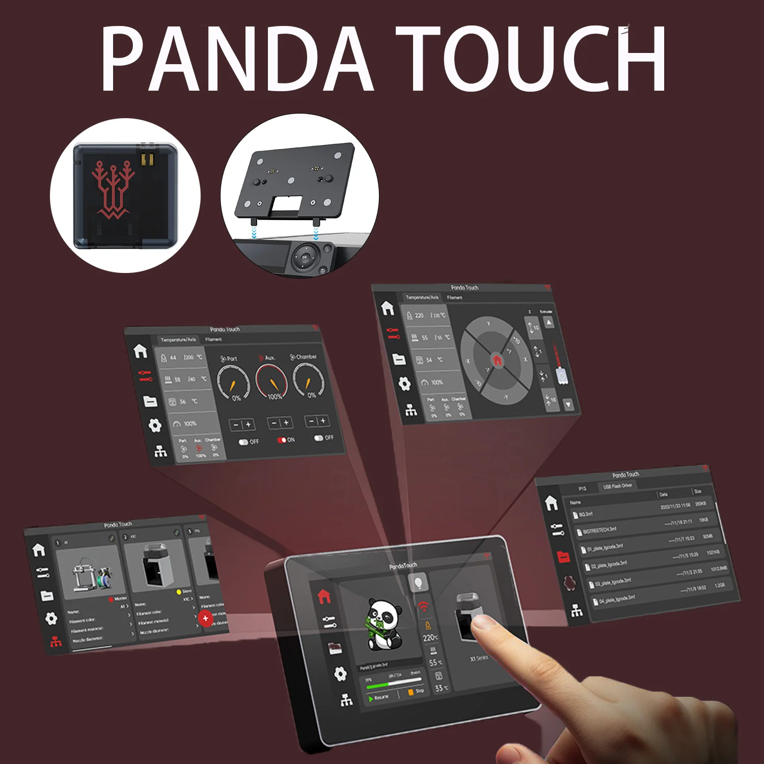BIQU Panda сенсорный экран 5-дюймовый дисплей для Bambu Lab X1 P1 Plug & Play Custom UX &UI мультипринтер с беспроводным управлением 3D-принтер
BIQU Panda сенсорный экран 5-дюймовый дисплей для Bambu Lab X1 P1 Plug & Play Custom UX &UI мультипринтер с беспроводным управлением 3D-принтер