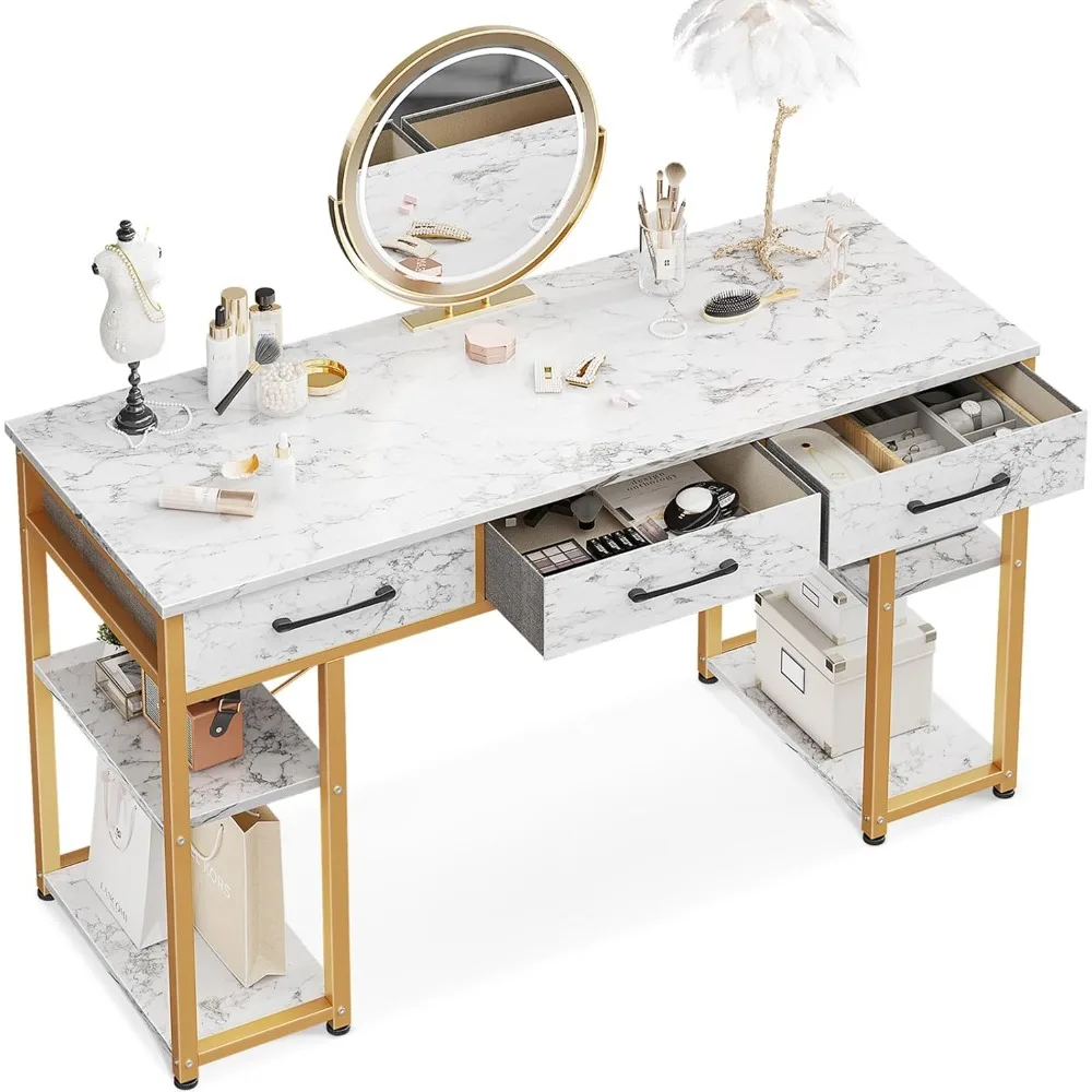 Vanity Desk with 3 Fabric Drawers & Storage Shelves, Makeup Dressing Table, Home Office Desks for Bedroom, Small Modern Writing
Vanity Desk with 3 Fabric Drawers & Storage Shelves, Makeup Dressing Table, Home Office Desks for Bedroom, Small Modern Writing