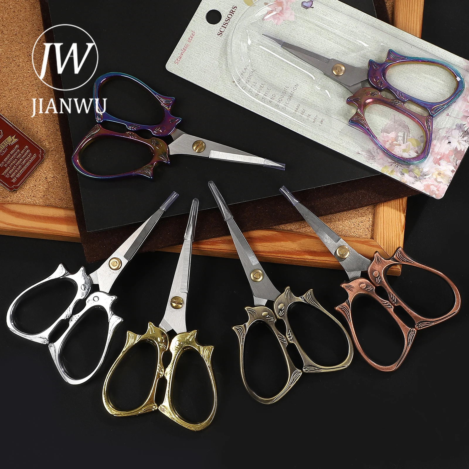JIANWU Squirrel Shaped Antique Scissors Vintage Material Collage Cutting Tools Creative DIY Journal Student Supplies Stationery
JIANWU Squirrel Shaped Antique Scissors Vintage Material Collage Cutting Tools Creative DIY Journal Student Supplies Stationery