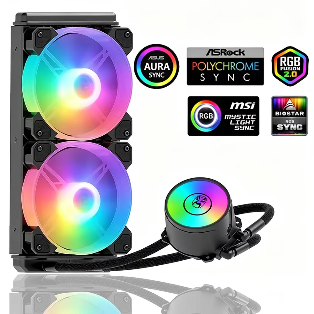 240MM Water Cooling CPU Cooler, Double PWM ARGB Fans with HDB Bearings,Efficient PWM Controlled Pump,for AMD/AM4/AM5
240MM Water Cooling CPU Cooler, Double PWM ARGB Fans with HDB Bearings,Efficient PWM Controlled Pump,for AMD/AM4/AM5