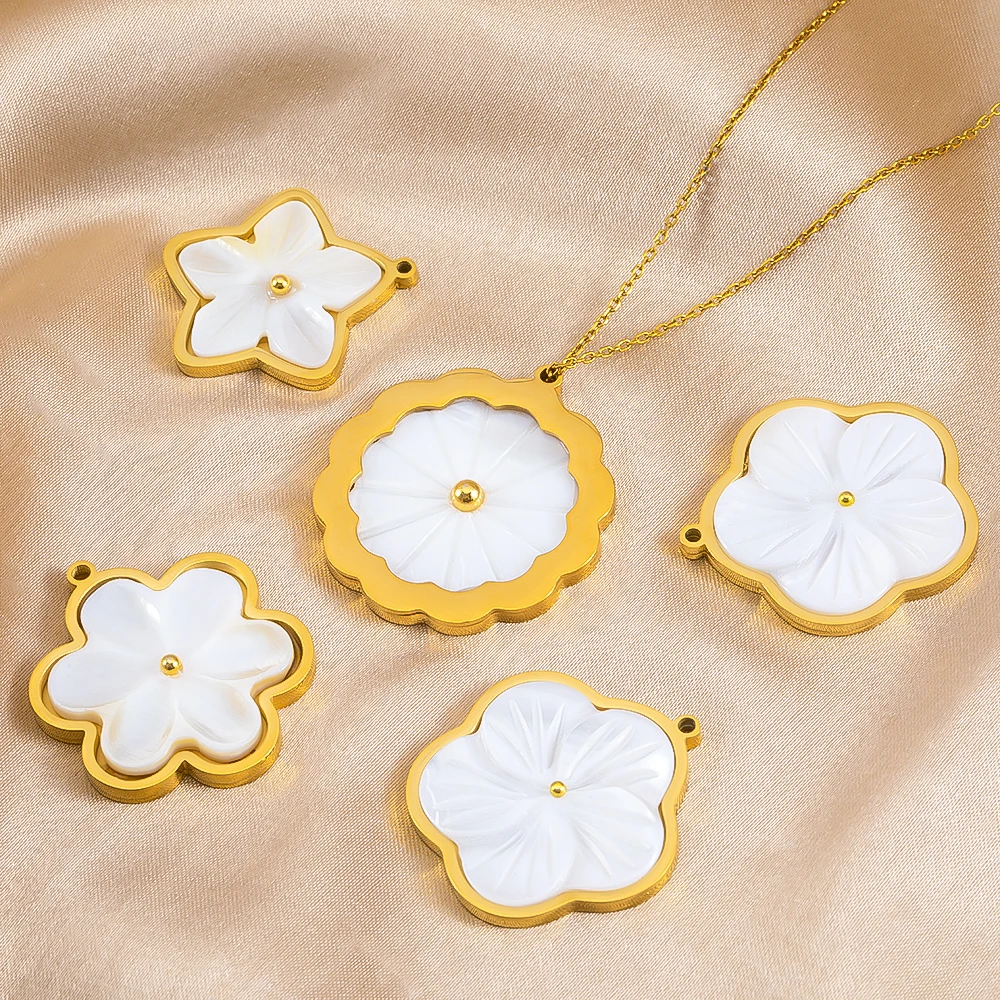 2pcs Stainless Steel White Shell Flower Pendants Multiple Shapes Charms for DIY Jewelry Making Necklace Earring Accessories
2pcs Stainless Steel White Shell Flower Pendants Multiple Shapes Charms for DIY Jewelry Making Necklace Earring Accessories