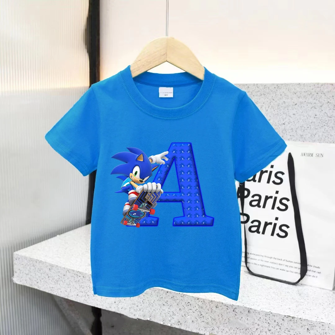 Soniced Kids Blue T-shirt Cotton Cute Letters A-Z Anime Print Boys Childern Streetwear Kawaii Casual Clothes Birthday Party Gift
Soniced Kids Blue T-shirt Cotton Cute Letters A-Z Anime Print Boys Childern Streetwear Kawaii Casual Clothes Birthday Party Gift