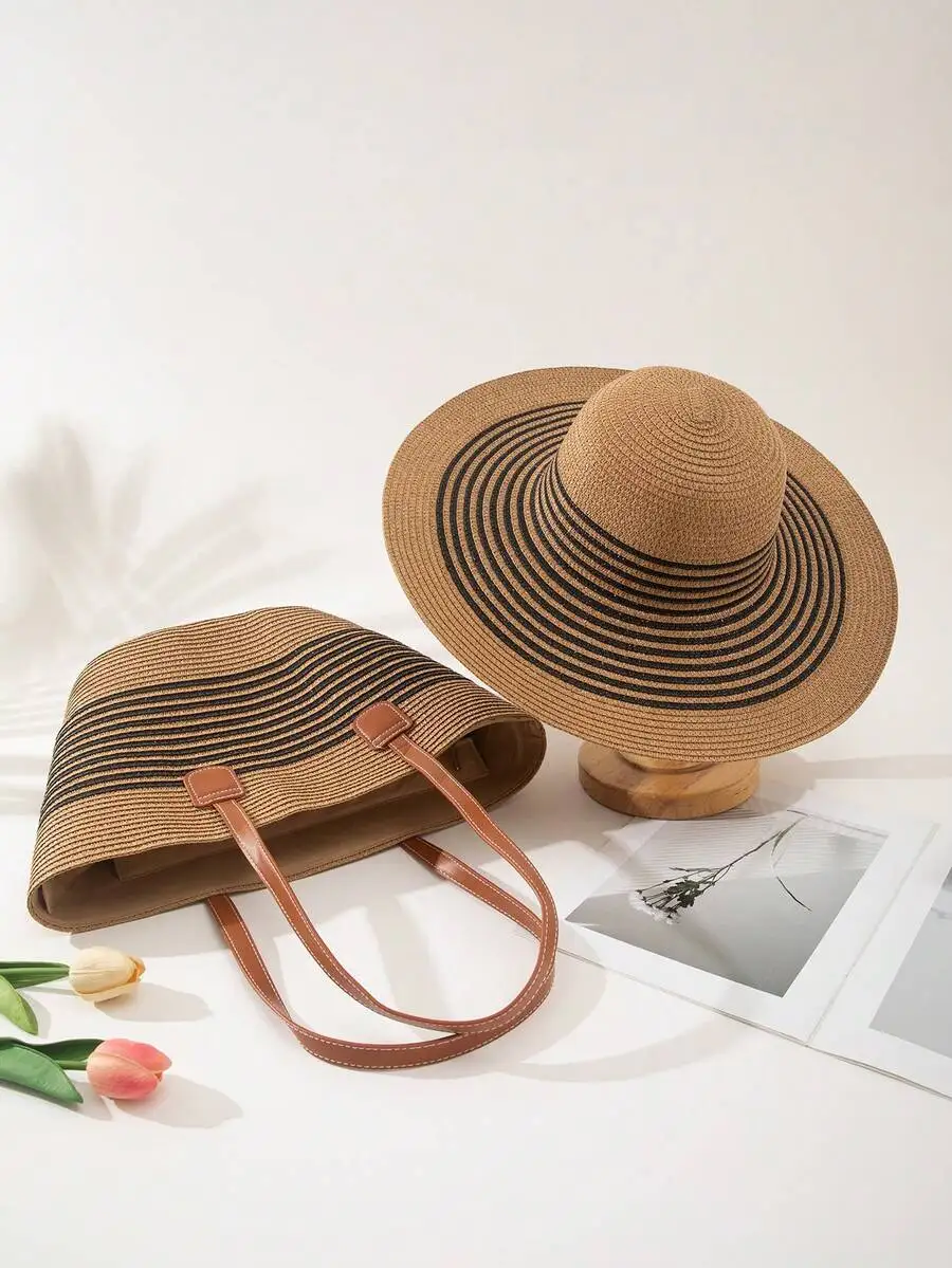 Women Bohemian Sun Hat And Shoulder Bag Set For Vacation Beach Travel
Women Bohemian Sun Hat And Shoulder Bag Set For Vacation Beach Travel