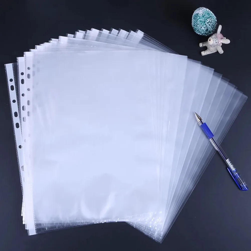 100Pcs A4 Clear Sheet Protectors 11 Hole PP Material Non Static for Ring Binder Home Office School College Use
100Pcs A4 Clear Sheet Protectors 11 Hole PP Material Non Static for Ring Binder Home Office School College Use