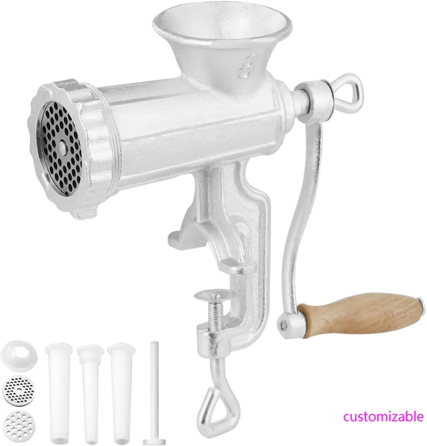 Manual Meat Grinder, Heavy Duty Cast Iron Hand Meat Grinder with Steel Table Clamp, Meat Mincer Sausage Maker
Manual Meat Grinder, Heavy Duty Cast Iron Hand Meat Grinder with Steel Table Clamp, Meat Mincer Sausage Maker