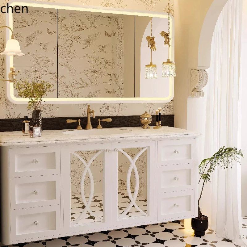 WL solid wood paint high-end seamless basin integrated bathroom cabinet hanging basin cabinet
WL solid wood paint high-end seamless basin integrated bathroom cabinet hanging basin cabinet