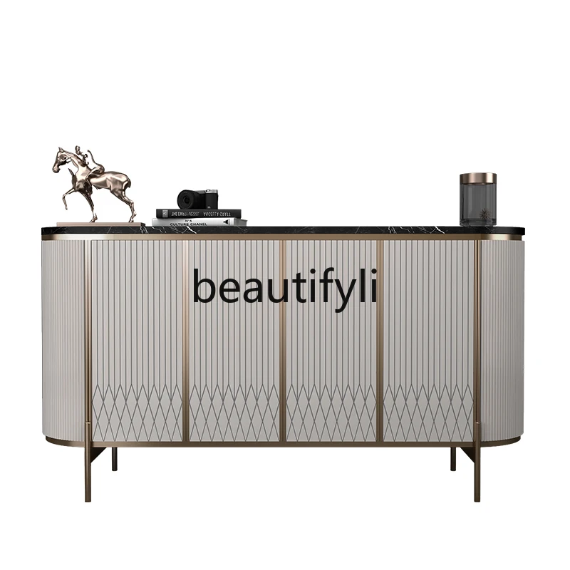 Modern simple side cabinet light luxury solid wood porch cabinet small size integrated marble against the wall
Modern simple side cabinet light luxury solid wood porch cabinet small size integrated marble against the wall