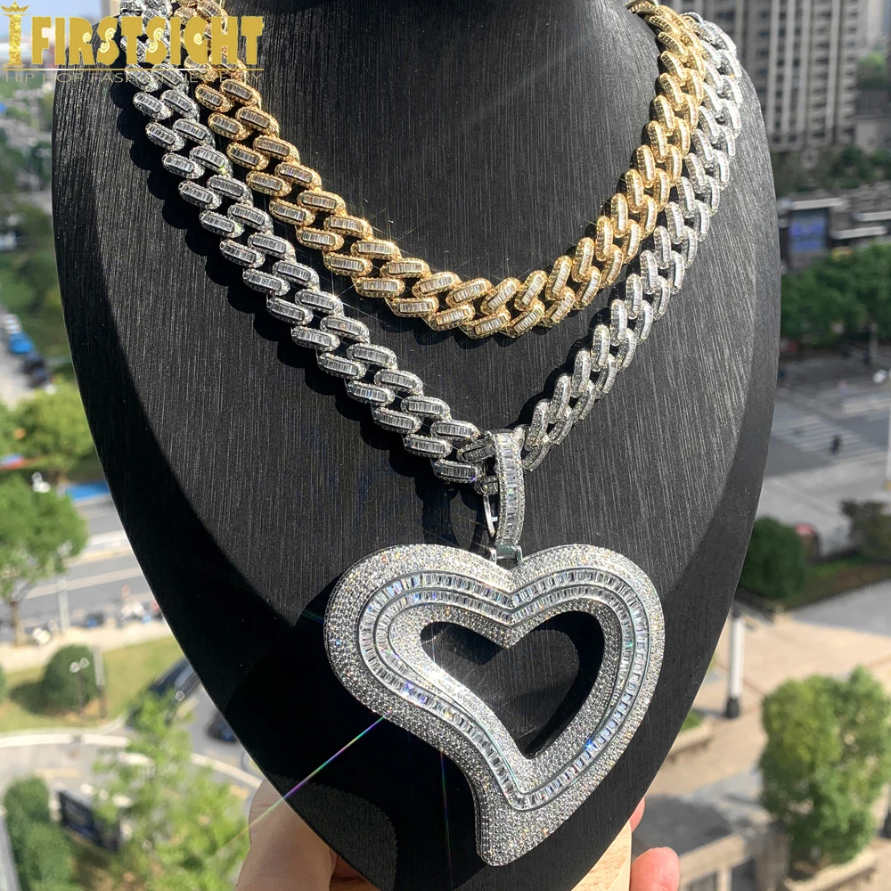 Новое роскошное ожерелье с подвеской в виде большого полого сердца Iced Out Bling CZ с кубическим цирконием 14 мм кубинская цепочка для женщин и мужчин ювелирные изделия в стиле хип-хоп
Новое роскошное ожерелье с подвеской в виде большого полого сердца Iced Out Bling CZ с кубическим цирконием 14 мм кубинская цепочка для женщин и мужчин ювелирные изделия в стиле хип-хоп