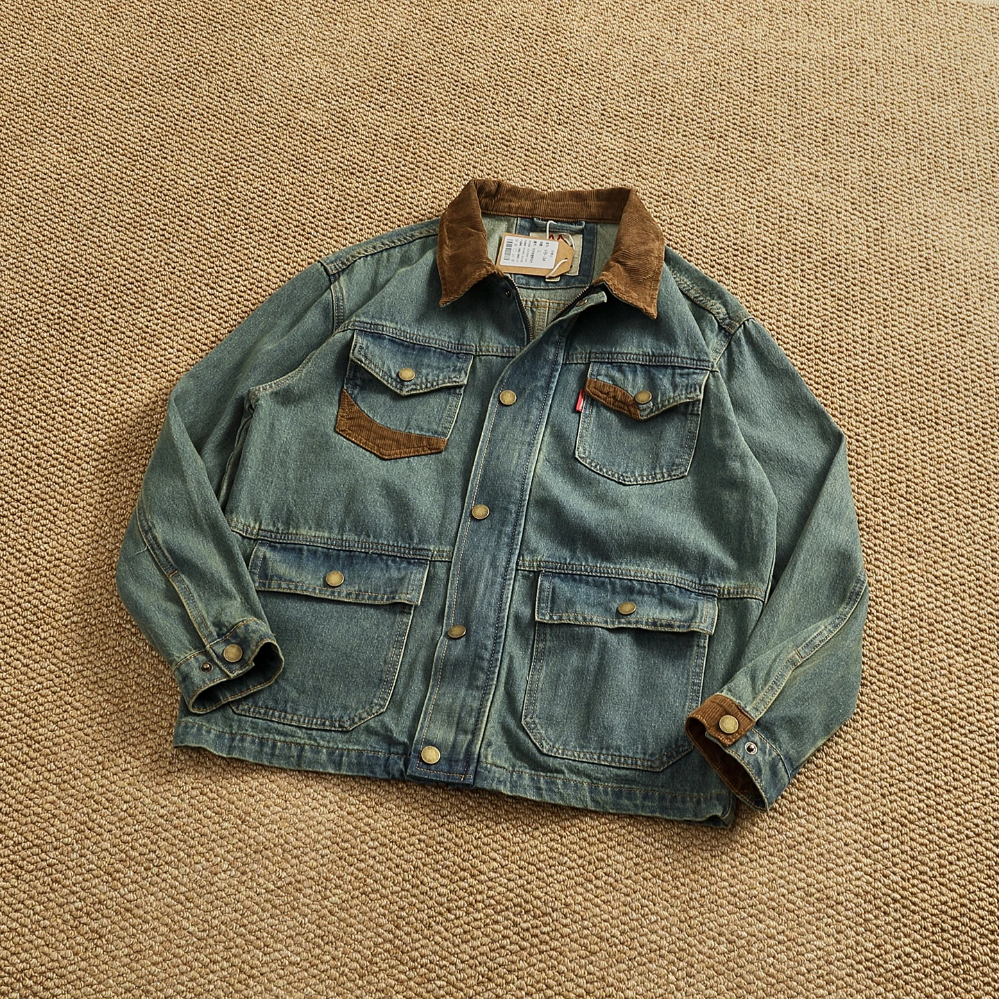 Retro American Sle Men's Denim Jaet with Corduroy Patchwork Waed out Sle Autumn Winter Faion Brand Cotton Workwear ...
Retro American Sle Men's Denim Jaet with Corduroy Patchwork Waed out Sle Autumn Winter Faion Brand Cotton Workwear ...