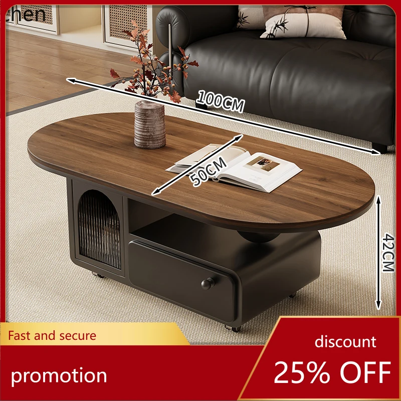 ZML Retro Style Living Room Home Small Apartment Creative Design Wheeled Oval Solid Wood Coffee Table
ZML Retro Style Living Room Home Small Apartment Creative Design Wheeled Oval Solid Wood Coffee Table