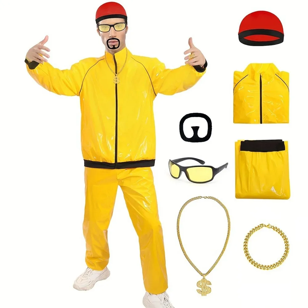 70S 80S 90S Disco Hippie Retro Cosplay Men Costume Hip Hop Windbreaker Tracksuit Yellow Jacket Pants Hat Halloween Carnival Suit
70S 80S 90S Disco Hippie Retro Cosplay Men Costume Hip Hop Windbreaker Tracksuit Yellow Jacket Pants Hat Halloween Carnival Suit