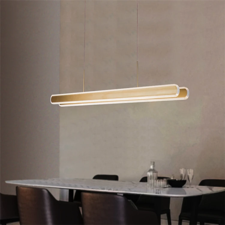 Rectangular lamp with rounded corners Pendant Aluminum Acrylic Gold color Modern LED Chandelier 2 Line High quality hanging lamp
Rectangular lamp with rounded corners Pendant Aluminum Acrylic Gold color Modern LED Chandelier 2 Line High quality hanging lamp