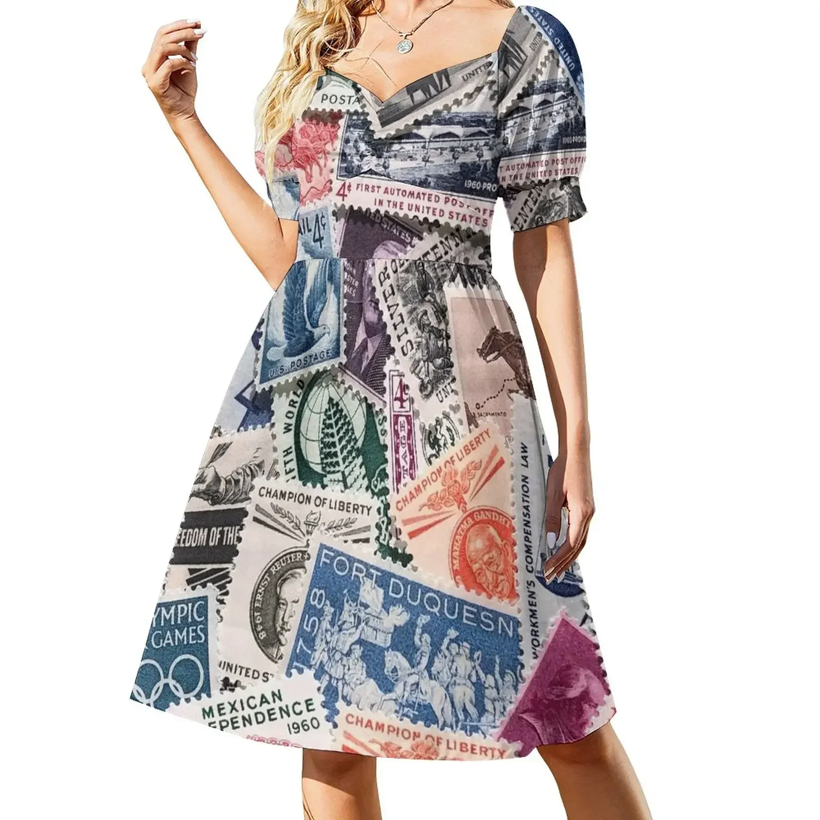 United States 4 Cent Postage Stamps Short-Sleeved Dress loose summer dress Elegant gowns summer dress woman 2025
United States 4 Cent Postage Stamps Short-Sleeved Dress loose summer dress Elegant gowns summer dress woman 2025