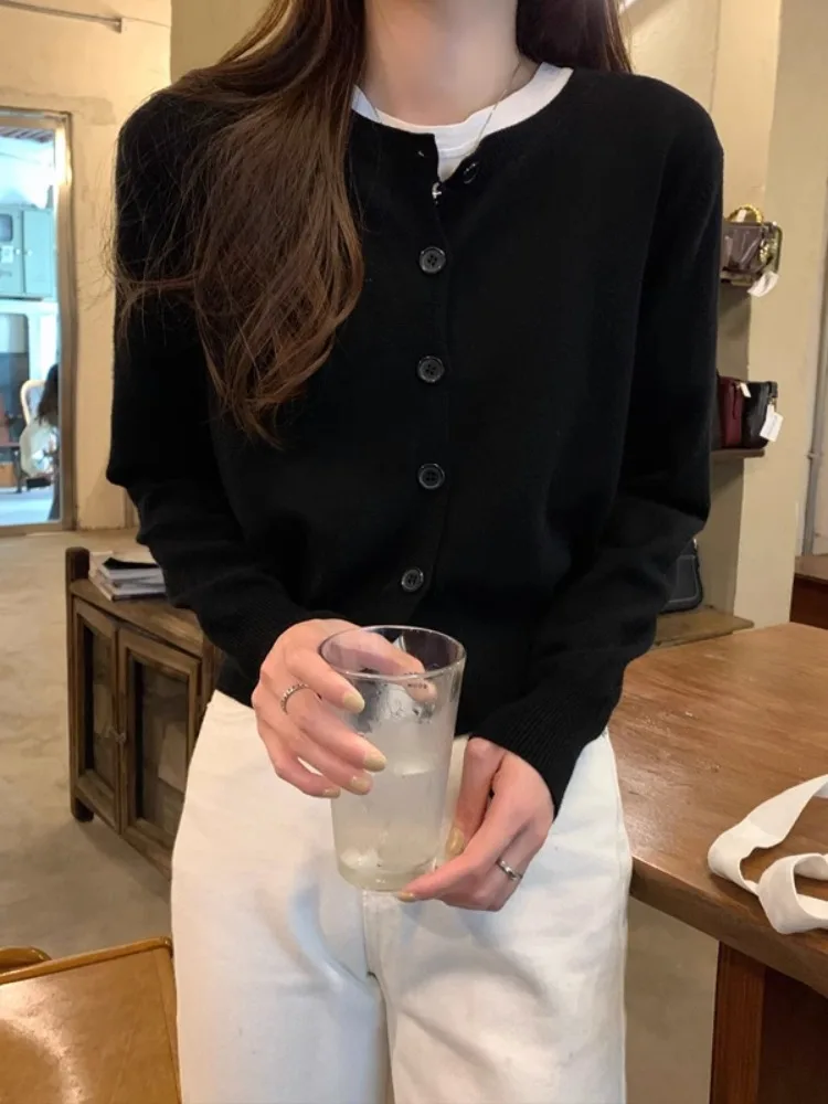 Slim Fit Bla Knitted Long Sve Sweater Jaet Women's Early Spring ort Sle Open Cardigan Small Size Top
Slim Fit Bla Knitted Long Sve Sweater Jaet Women's Early Spring ort Sle Open Cardigan Small Size Top