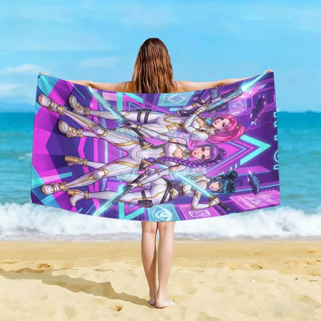 K-POP Cyberpunk Anime Beach Towel,Microfiber Soft Absorbent Quick Dry,Oversized for Beach Pool Travel, Neon Purple Bath Towel
K-POP Cyberpunk Anime Beach Towel,Microfiber Soft Absorbent Quick Dry,Oversized for Beach Pool Travel, Neon Purple Bath Towel