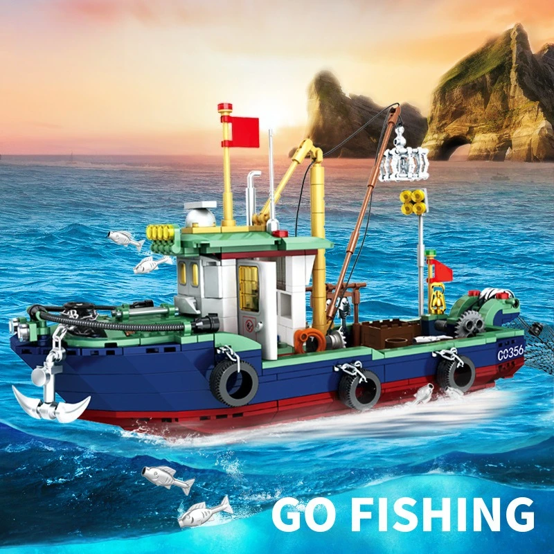 Fishing experts fishing boat sailing fishing boat modeling building block children's creative DIY model building block
Fishing experts fishing boat sailing fishing boat modeling building block children's creative DIY model building block