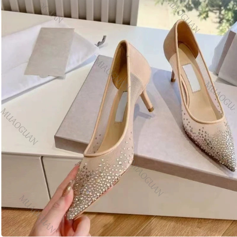 2026 Women's Shiny Rhinestone Mesh women's pumps and heels Pointed Toe Woman Shoes Shallow Mouth Sexy Fashion Ladies Sandals
2026 Women's Shiny Rhinestone Mesh women's pumps and heels Pointed Toe Woman Shoes Shallow Mouth Sexy Fashion Ladies Sandals