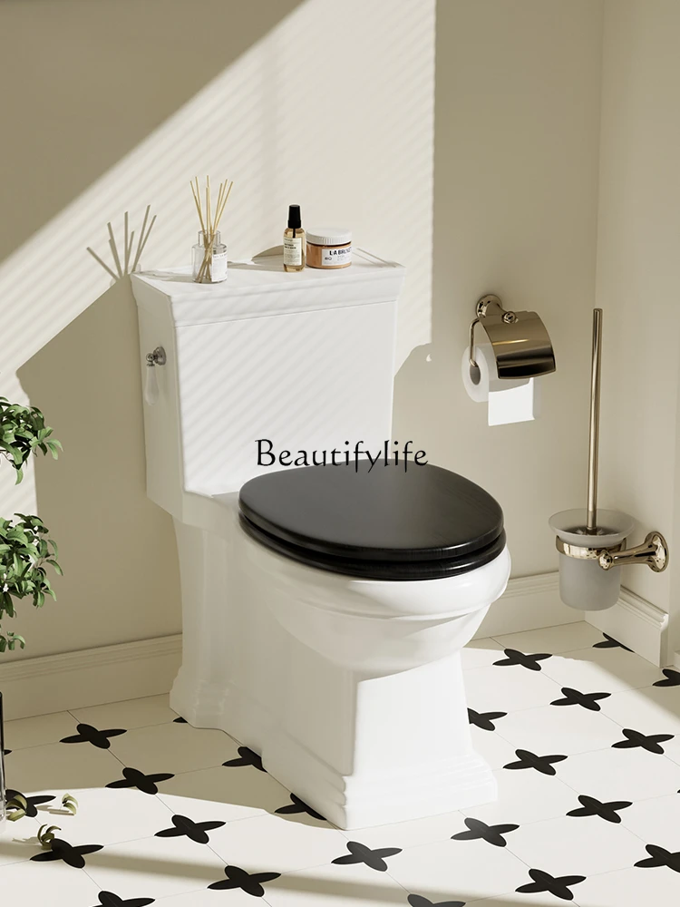European-Style Retro Toilet French Classical Bathroom Ceramic Solid Wood Cover White Siphon Toilet
European-Style Retro Toilet French Classical Bathroom Ceramic Solid Wood Cover White Siphon Toilet