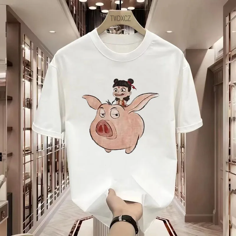 Summer Cute Children's T-shirts Nezha Flying Pig T-shirts Children's Cartoon Casual Short-sleeved Outfit T-Shirt Famille Clothes
Summer Cute Children's T-shirts Nezha Flying Pig T-shirts Children's Cartoon Casual Short-sleeved Outfit T-Shirt Famille Clothes