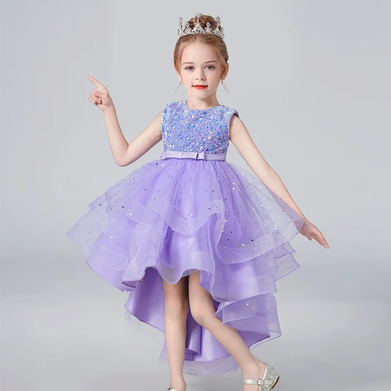 Lavender High - Low Flower Girl Dress with Sequin Top & Layered Tulle Princess dresses for Wedding and Birthday parties
Lavender High - Low Flower Girl Dress with Sequin Top & Layered Tulle Princess dresses for Wedding and Birthday parties