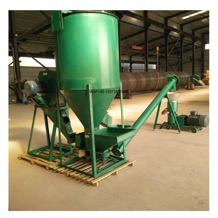 Livestock, poultry, cattle, chickens and pigs feed vertical mixer mixing tank feed grinder and pellet feed production line
Livestock, poultry, cattle, chickens and pigs feed vertical mixer mixing tank feed grinder and pellet feed production line