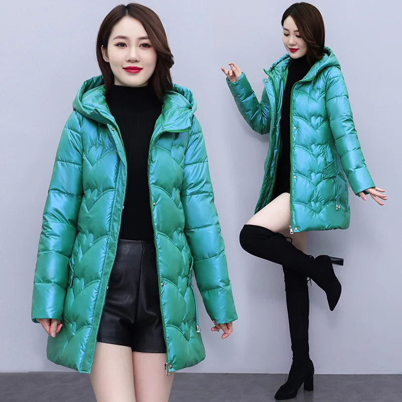 Women's Winter Coat New Shiny Down Cotton Jacket Parker Korean Loose Hooded Mid Length Cotton Padded Clothes Female Outerwear
Women's Winter Coat New Shiny Down Cotton Jacket Parker Korean Loose Hooded Mid Length Cotton Padded Clothes Female Outerwear