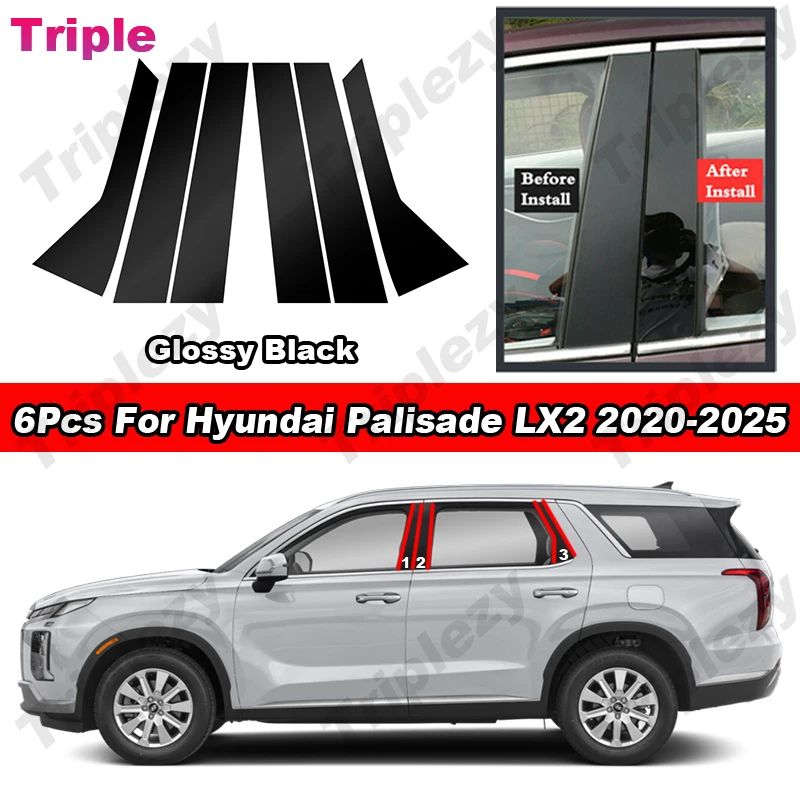 6Pcs Glossy Black/Carbon Fiber PC Material Car BC Pillar Posts Sticker Trim Window Door Decor For Hyundai Palisade LX2 2020-2025
6Pcs Glossy Black/Carbon Fiber PC Material Car BC Pillar Posts Sticker Trim Window Door Decor For Hyundai Palisade LX2 2020-2025