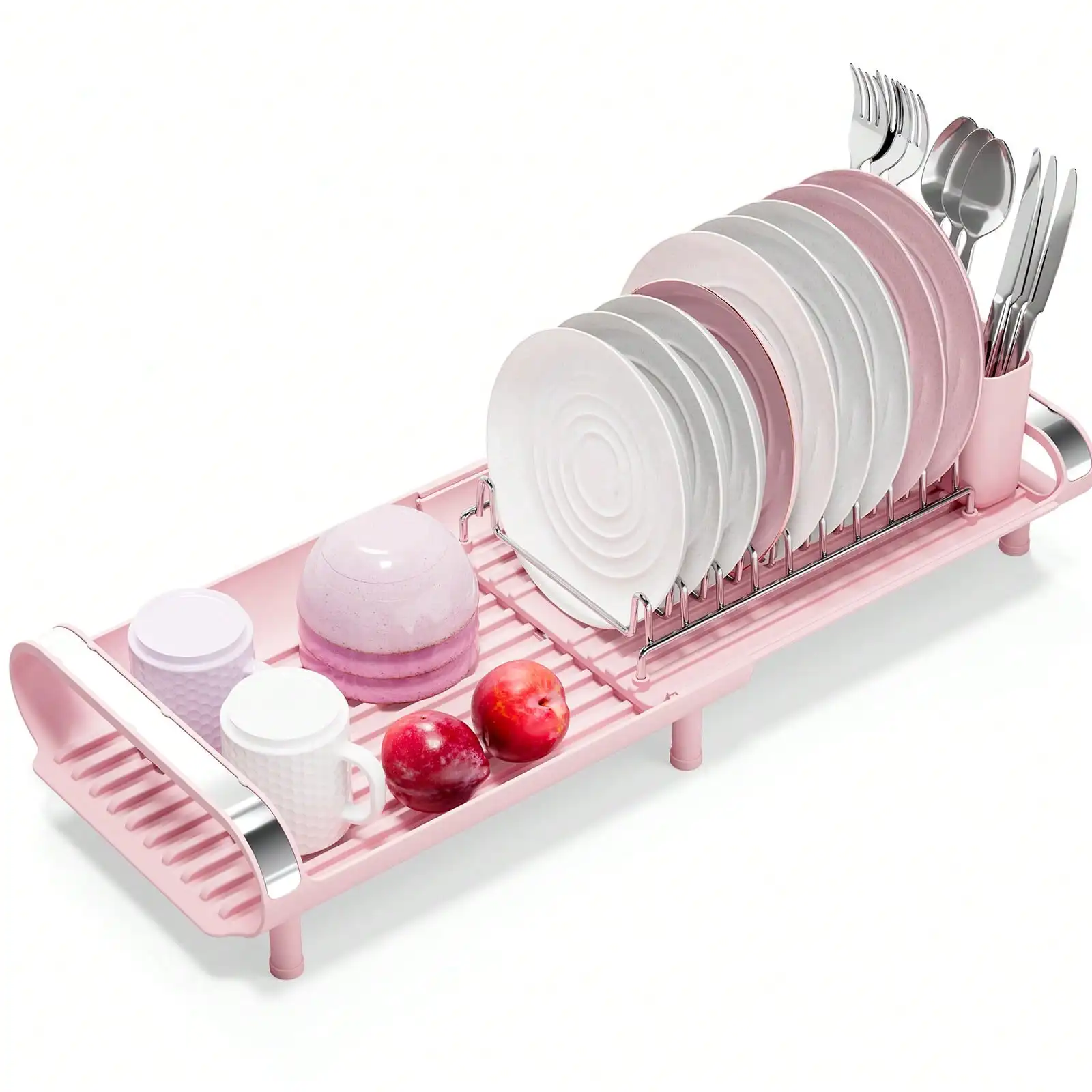Stainless Steel Dish Drying Rack With Removable Cutlery Holder, Anti Rust Plate Rack, Small Sink Drainer For Sink Or Kitchen Countertop
Stainless Steel Dish Drying Rack With Removable Cutlery Holder, Anti Rust Plate Rack, Small Sink Drainer For Sink Or Kitchen Countertop
